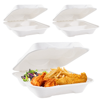 Trzykomorowe opakowania z trzciny cukrowej duże 50 szt.