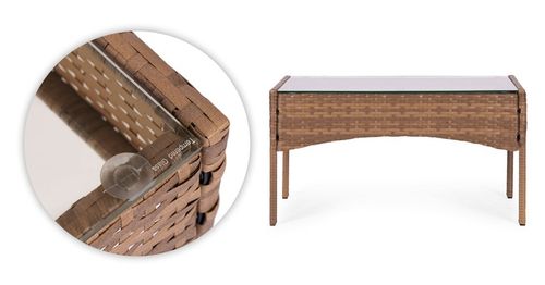 ZESTAW MEBLI OGRODOWYCH Z TECHNORATTANU ŁAWKA STÓŁ KRZESŁA BRĄZ MultiGarden na Arena.pl