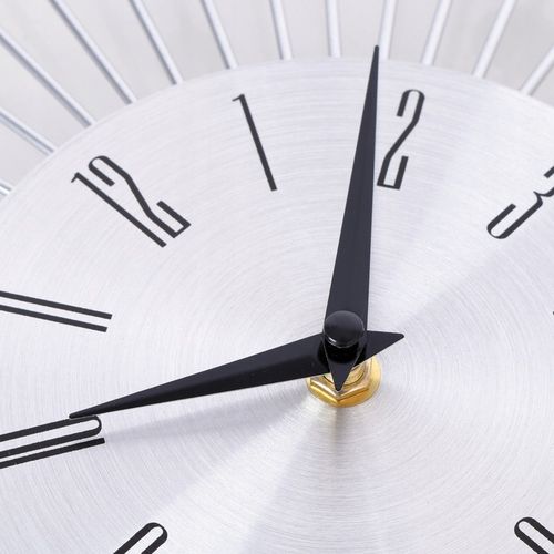 ZEGAR ŚCIENNY KRYSZTAŁKI SREBRNY SŁOŃCE DUŻY STYLOWY NA ŚCIANĘ CRISTAL 50cm na Arena.pl