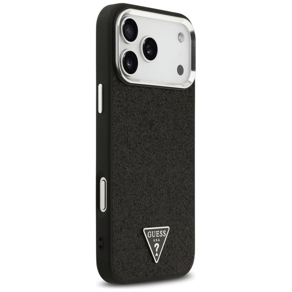 Etui Guess Glitter Triangle Logo MagSafe do iPhone 17 Pro Max czarny zdjęcie 4