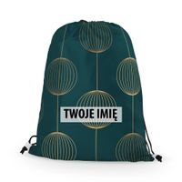 WORKO-PLECAK z Twoim imieniem Zielona geometria I 093