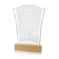 PAMIĄTKA BIERZMOWANIA PREZENT STATUETKA SZKŁO AKRYLOWE + DOWOLNA DEDYKACJA