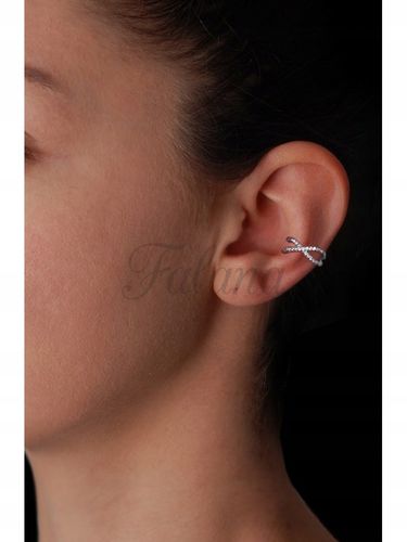 NAUSZNICA WYSADZANA CYRKONIAMI W KSZTAŁCIE X EAR CUFF kn153 na Arena.pl