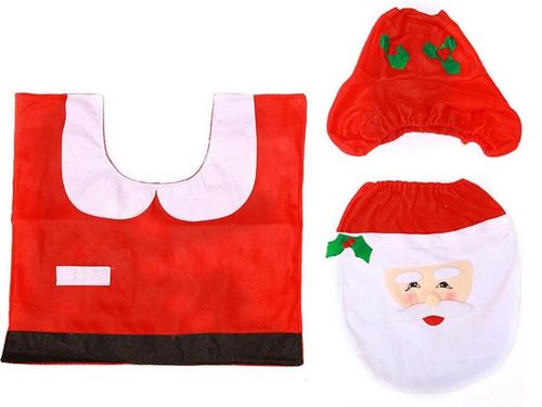 ŚWIATECZNY ZESTAW ŁAZIENKOWY MIKOŁAJ DYWANIK POKROWIEC WC NA DESKĘ na Arena.pl