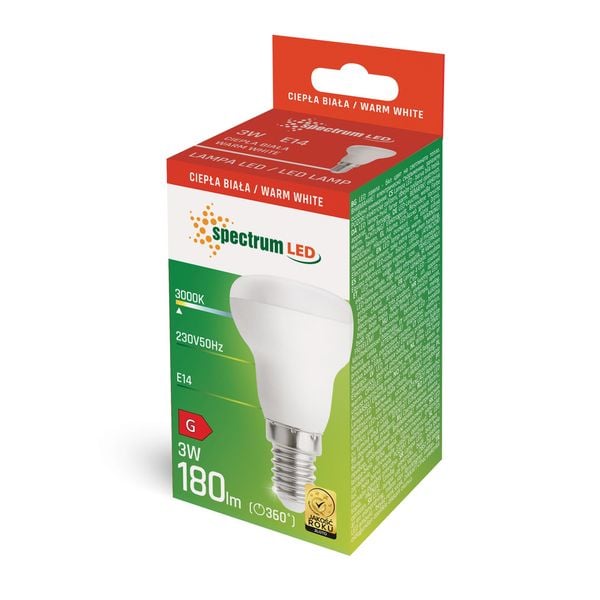 LED R-39 E-14 230V 3W WW SPECTRUM zdjęcie 2