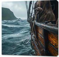 Obraz 90x90cm Statek na Falach