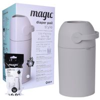 Kosz na zużyte pieluchy Magic Majestic ciemny szary (na 25 pieluch) + worki