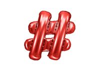 Balon foliowy ZNAK # czerwona 35cm 1szt