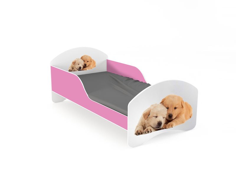 Łóżko dziecięce LEO2 140x70 biało-różowe zdjęcie 12