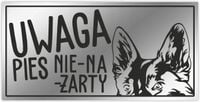 Uwaga ZŁY PIES Tabliczka z imieniem psa nierdzewna