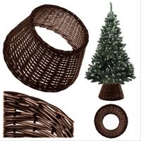 OSŁONA WIKLINOWA POD CHOINKĘ NA STOJAK OSŁONKA KOSZ STOJAKA BRĄZOWY 45 cm