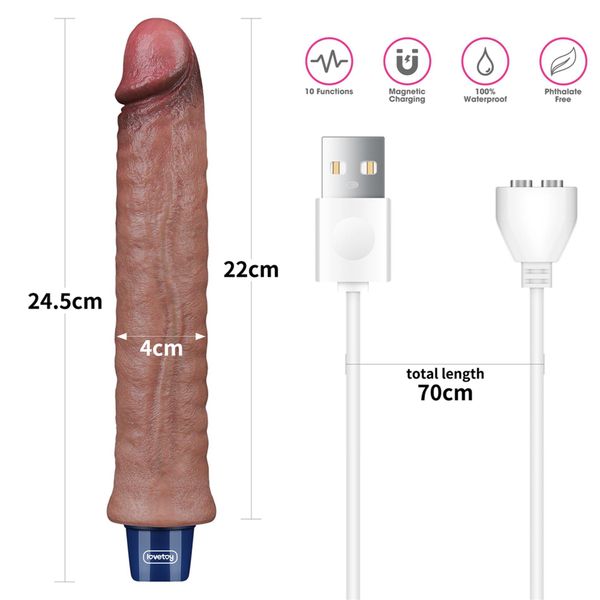 9.5" Real Softee Rechargeable Silicone Vibrating Dildo zdjęcie 2