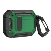 etui pancerne na airpods 4 z karabińczykiem - zielone