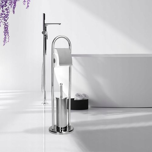 STOJAK NA PAPIER toaletowy + SZCZOTKA DO WC ZESTAW PRAKTYCZNY na Arena.pl