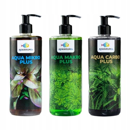 ZESTAW NAWOZÓW DO AKWARIUM MIKRO, MAKRO, CARBO WĘGIEL W PŁYNIE CO2 3x500ml na Arena.pl