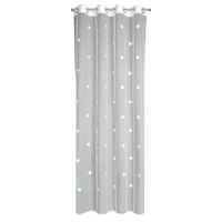 Firana na przelotkach z haftem w kwiatki ELSA 140X250 biała