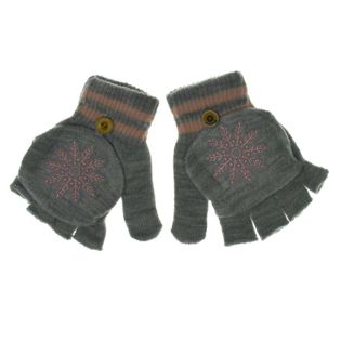 Rękawiczki dla dziewczynki mitenki z klapką Scorpio Grey 14