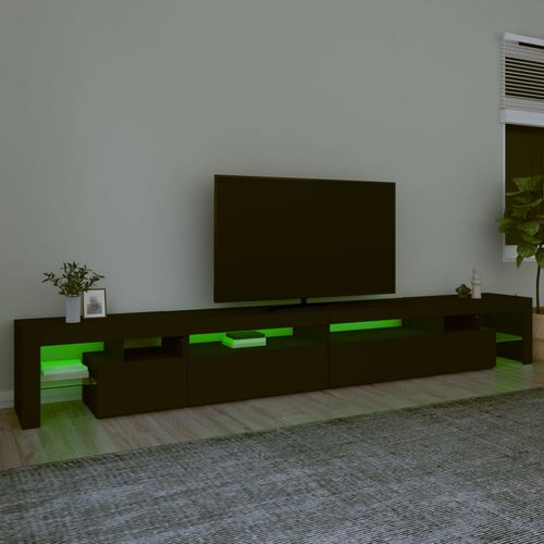Szafka pod TV z oświetleniem LED, czarna, 290x36,5x40 cm na Arena.pl