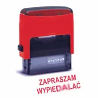 czerwona PIECZĄTKA napis ZAPRASZAM WYPIERD*LAĆ śmieszny gadżet PRANK