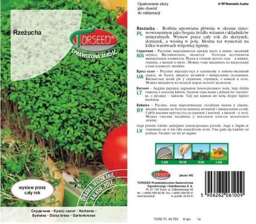 Nasiona Rzeżucha ogrodowa Torseed 10g na Arena.pl