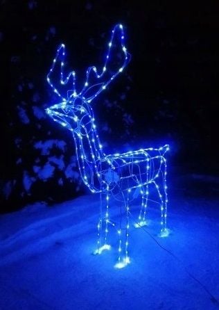 Renifer LED Świąteczny Świecący Figurka Na Zewnątrz XL 85 Duży Niebieski na Arena.pl