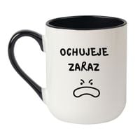 KUBEK "OCHUJEJE ZARAZ" Wzór - Elegant Biało-Czarny 330 ml