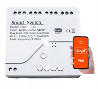 Przekaźnik Beznapięciowy Tuya 4 kanały WiFi RF433 Zasilanie 230V lub USB