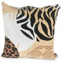 Poszewka z kory 40x40 wzór beżowa panterka w kołach