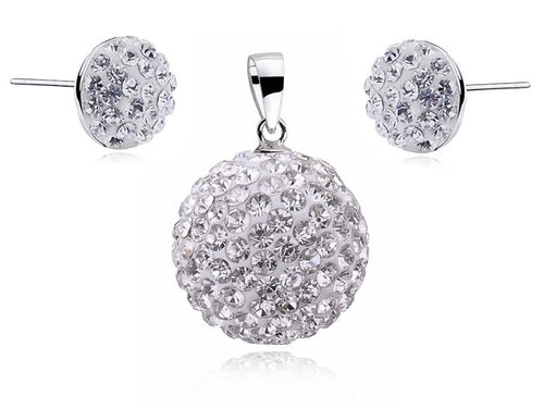 KOMPLET BIAŁE KULKI SWAROVSKI SHAMBALLA PÓŁKULE na Arena.pl