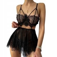 ZMYSŁOWY KORONKOWY KOMPLET BIELIZNA DAMSKA SEKSOWNA KOSZULKA WALENTYNKI