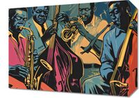 Obraz 40x30cm Jazzmani w Gazie
