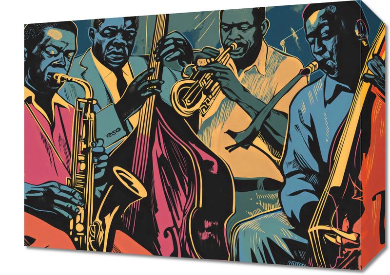 Obraz 40x30cm Jazzmani w Gazie zdjęcie 1