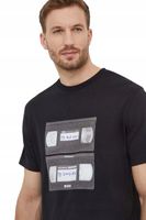 BOSS Orange t-shirt bawełniany męski czarny z nadrukiem 50510021 R-XXL