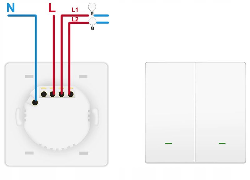 Włącznik Przełącznik 2 Obwody ZigBee TUYA Smart Biały Seria EM Zigbee2MQTT zdjęcie 4