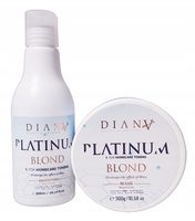 DIANA BEAUTY Platinum Zestaw po keratynie, btx do włosów blond 2x300ml