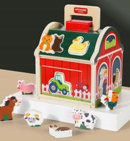 SORTER DREWNIANY FARMA KOSTKA EDUKACYJNA ZWIERZĘTA ZRĘCZNOŚCIOWA