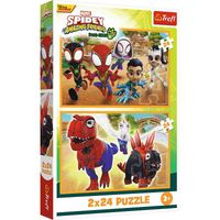 ND01_247946 PUZZLE 2x24 Spidey i dinozaury 34432