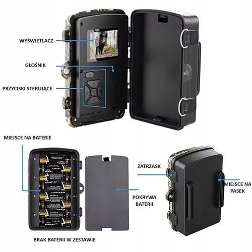 FOTOPUŁAPKA KAMERA LEŚNA MYŚLIWSKA FULL HD POLSKIE MENU TRYB NOCNY na Arena.pl