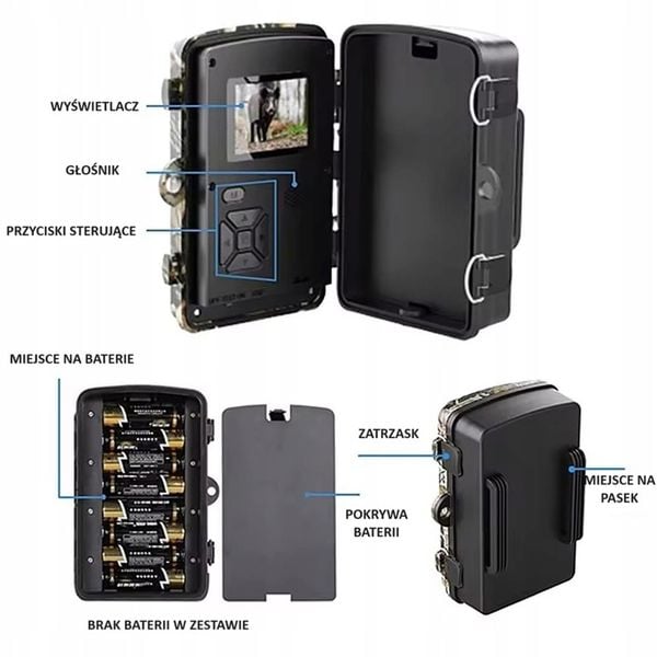 FOTOPUŁAPKA KAMERA LEŚNA MYŚLIWSKA FULL HD POLSKIE MENU TRYB NOCNY zdjęcie 5