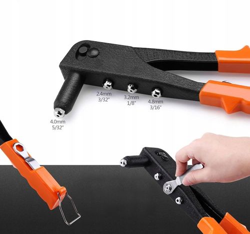 SOLIDNA NITOWNICA RĘCZNA DO NITÓW 2.4/3.2/4.0/4.8mm + 40szt NITÓW na Arena.pl