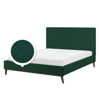 Łóżko welurowe 160 x 200 cm zielone BAYONNE