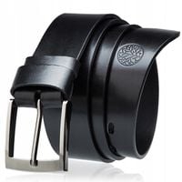 Pasek skórzany męski do spodni oryginalny Betlewski szeroki czarny 125 cm