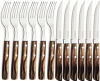 TRAMONTINA 12el. Sztućce do STEKÓW PIZZY POLYWOOD