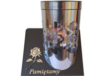 PAMIĘTAMY ZNICZ LAMPION SOLARNY SOLAR FOTOWOLTAICZNY TUBA RÓŻA SREBRO