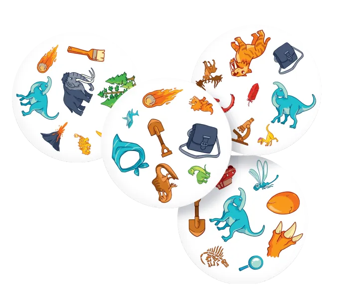 Prosta gra dla dzieci na spostrzegawczość - Dobble Dinozaury - Znajdź parę zdjęcie 5