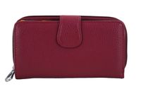Kolorowy portfel skórzany damski - Fuksja
