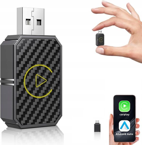 BEZPRZEWODOWY ADAPTER ANDROID AUTO CARPLAY 2 W 1 PLUG AND PLAY MINI zdjęcie 1