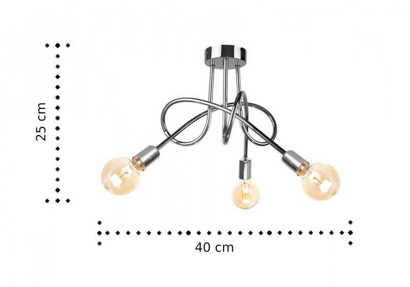 Lampa sufitowa 3xE27 RUMBA SILVER zdjęcie 3