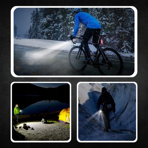 Zestaw Oświetlenia Rowerowego LED z Akumulatorem - Lampka Przednia i Tylna na Arena.pl