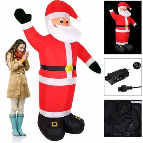 MIKOŁAJ DMUCHANY POMPOWANY ŚWIECĄCY OZDOBA 250cm na Arena.pl